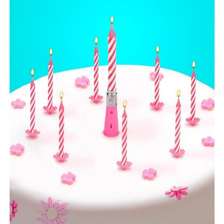 ŚWIECZKI URODZINOWE RÓŻOWE 12 SZT 