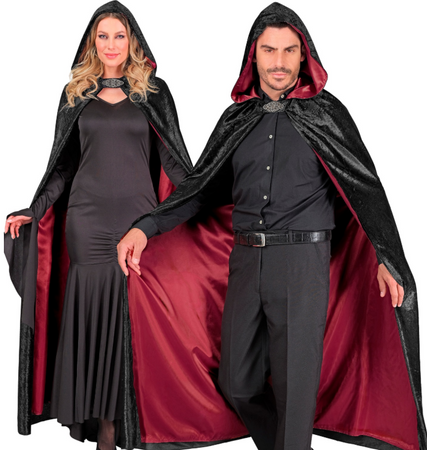 PELERYNA CZARNO-CZERWONA 140 CM