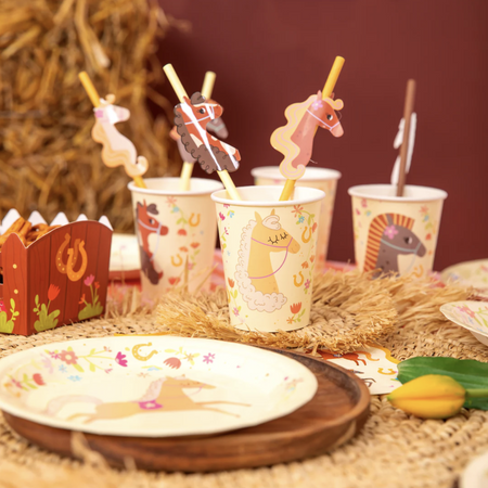 SŁOMKI PAPIEROWE KONIKI 19,5 CM 6 SZT