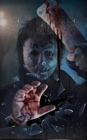 KURTYNA HALLOWEEN ZABÓJCY I TASAKA 80X120CM