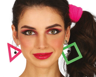 KOLCZYKI NEONOWE GEOMETRYCZNE