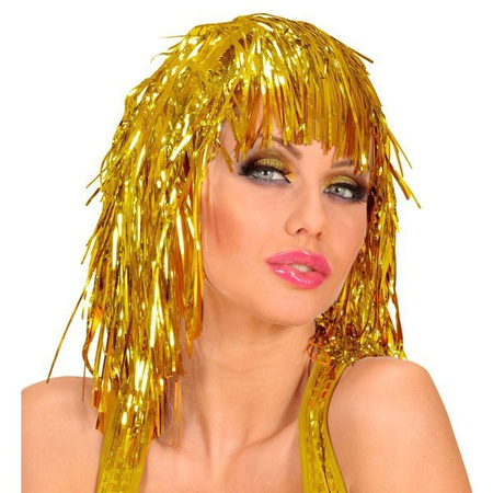 PERUKA Z LAMETY ZŁOTA