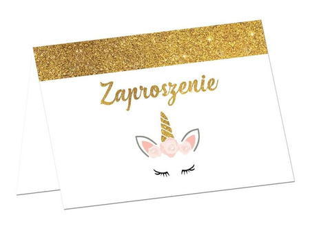 ZAPROSZENIA PIĘKNY JEDNOROŻEC 6 SZT