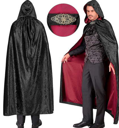 PELERYNA CZARNO-CZERWONA 140 CM