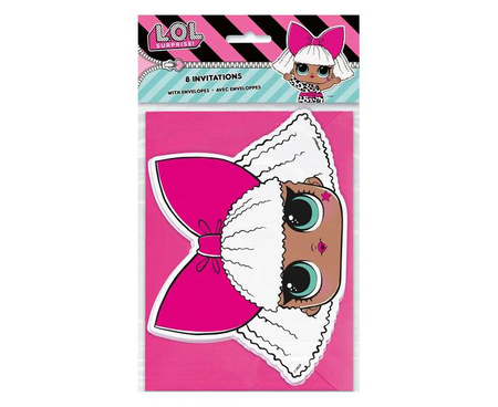 Zaproszenia LOL SURPRISE, 14x10 cm, 8 szt. urodziny