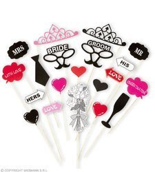 KARTECZKI NA PATYKU WESELE ŚLUB 20 szt.