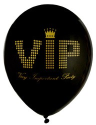 BALONY LATEKSOWE VIP CZARNY 23 CM 8 SZT.