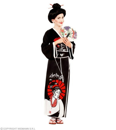 STRÓJ GEJSZA KIMONO CZARNE