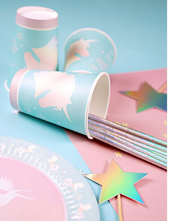 KUBKI PAPIEROWE JEDNOROŻEC 200 ML 8 SZT