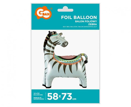 BALON FOLIOWY ZEBRA 58X73 CM