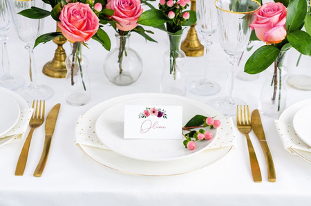 WIZYTÓWKI NA STÓŁ- KWIATY 9,5 x 5,5 cm