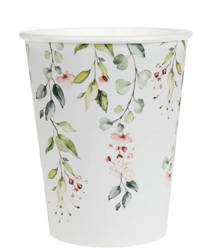 KUBECZKI PAPIEROWE GREEN WEDDING KWIATY 270 ML