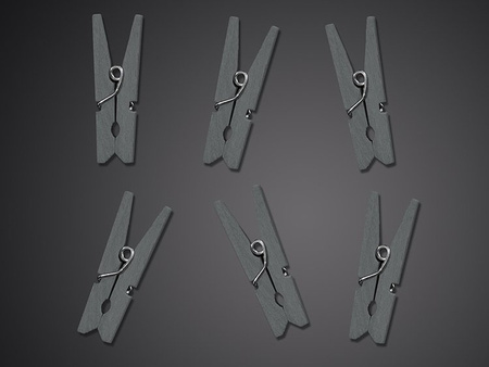 Klamerki drewniane, szary (1 karton / 50 op.) (1 op. / 10 szt.)