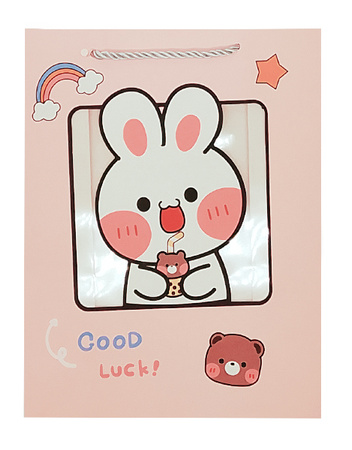 TORBA PREZENTOWA Z OKIENKIEM ZWIERZĄTKA 24,5 X 19,5 X 9,5 CM