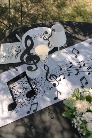 BIEŻNIK PAPIEROWY NUTY BIAŁY 30 X 500 CM