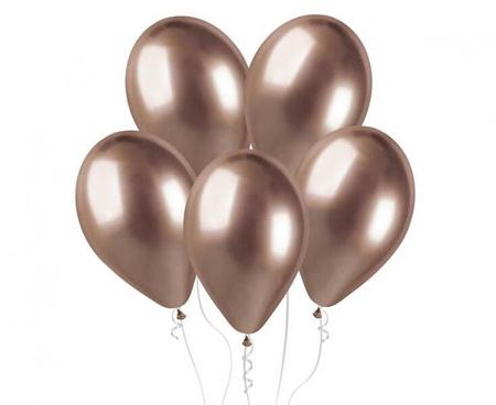 BALONY LATEKSOWE GEMAR 33 cm RÓŻOWE ZŁOTO 50 szt. GLOSSY