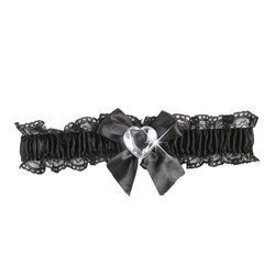 CZARNA PODWIĄZKA Z SERDUSZKIEM