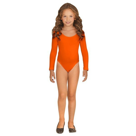 BODY DZIECIĘCE DŁUGI RĘKAW POMARAŃCZOWE 