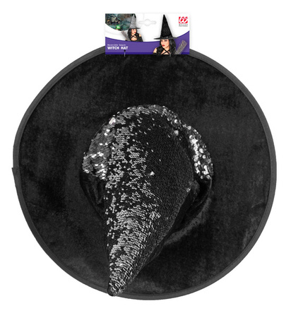 KAPELUSZ CZAROWNICY DWUKOLOROWY CZARNY
