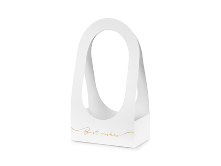 PUDEŁKO NA KWIATY FLOWERBOX BEST WISHES 21,6 X 11,7 X 38,5 CM BIAŁY