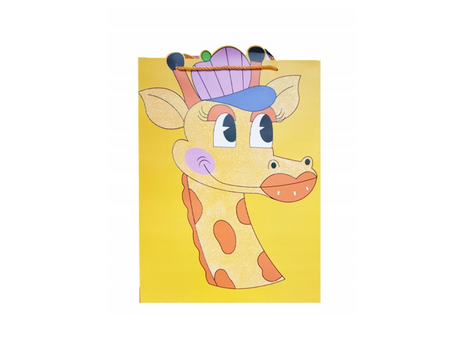 TORBA PREZENTOWA ŻÓŁTA ŻYRAFA 26 X 32 X 10 CM