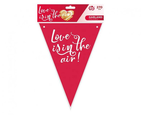 Girlanda flagi papierowa Love is in the air, 21x28 cm, 270 cm