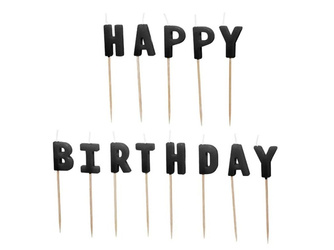 ŚWIECZKI HAPPY BIRTHDAY CZARNE