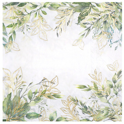 SERWETKI PAPIEROWE KOMUNIA GAŁĄZKI ZIELONO-ZŁOTE 33 CM 20 SZT.