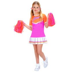 STRÓJ CHEERLEADERKI FUKSJA-POMARAŃCZ