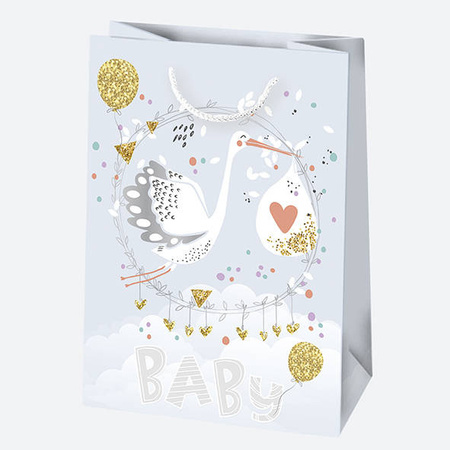 TOREBKA PREZENTOWA BOCIAN 23X32X11 CM