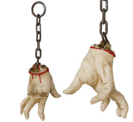 DEKORACJA RĘKA Z ŁAŃCUCHEM 40 CM HALLOWEEN