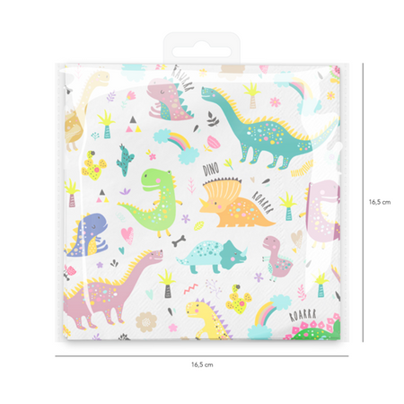 SERWETKI DINOZAURY 33CM 10 SZT.