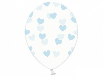 BALONY STRONG 30 CM BŁĘKITNE SERDUSZKA 50 SZT