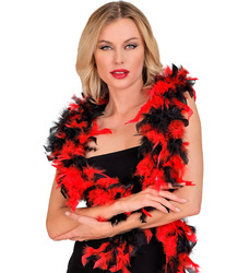 BOA Z PIÓR CZERWONO CZARNE 180 CM 50 G