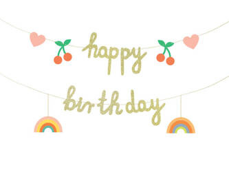 BANER PAPIEROWY HAPPY BIRTHDAY 100 X 18 CM