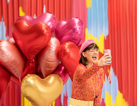 BALON FOLIOWY SERCE 75X64,5 CM RÓŻOWY