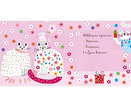 KARTKA OKOLICZNOŚCIOWA URODZINOWA KOTKI 15 X 15 CM