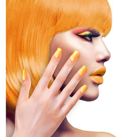 ZESTAW PAZNOKCI NEONOWY POMARAŃCZ 12 SZT