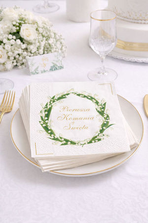 SERWETKI PAPIEROWE KOMUNIJNE KONWALIE 20 SZT 33 CM