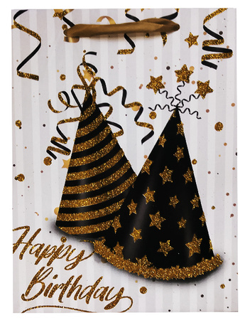 TORBA PREZENTOWA BIAŁA CZAPECZKI 23 X 18 X 10 cm