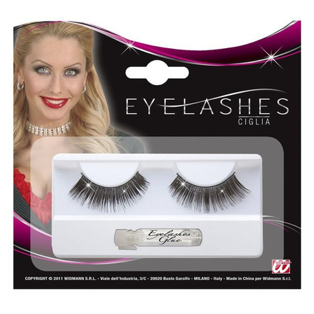 SZTUCZNE RZĘSY CZARNE Z BROKATEM