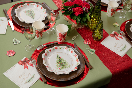 TALERZYKI PAPIEROWE ŚWIĄTECZNA CHOINKA 21 CM 10 SZT