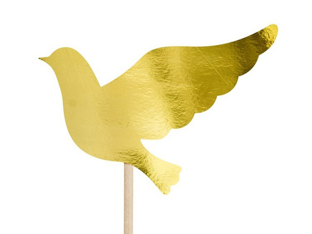 Toppery na tort I Komunia Święta, złoty, 31,5cm (1 karton / 50 op.) (1 op. / 6 szt.)