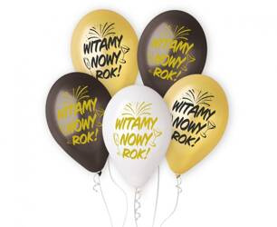 BALONY WITAMY NOWY ROK 5 SZTUK 33 CM