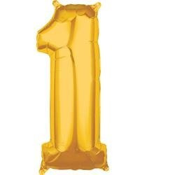 BALON FOLIOWY CYFRA 1 ZŁOTY 66 CM