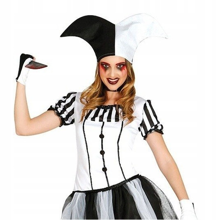 STRÓJ PANI BŁAZEN ARLEKIN CZARNO-BIAŁY