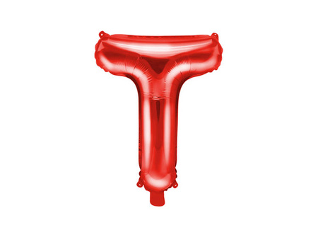 BALON FOLIOWY 35 CM LITERA "T" CZERWONY