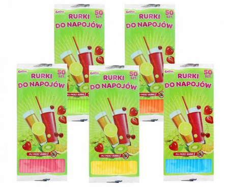 SŁOMKI WIELOKROTNEGO UŻYTKU 5X210 MM 50 SZT