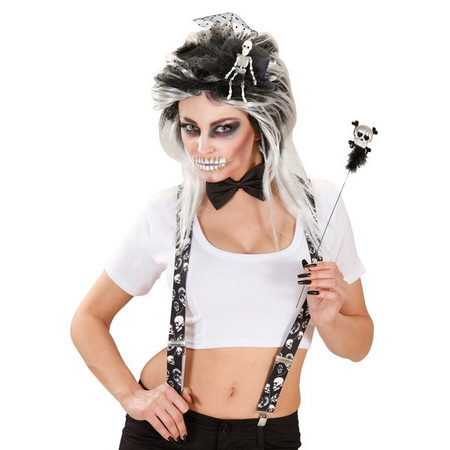 MINI KAPELUSZ HALLOWEEN WIEDŹMA SZKIELET