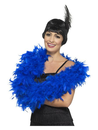 Boa niebieskie, retro, dodatki, akcesoria, Bal, lata 20